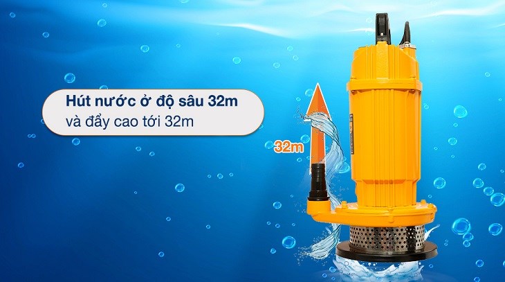 Máy bơm chìm Tolsen 79979 750W có công suất lớn, thích hợp để hút nước, bùn từ sông, suối, ao, hồ nhằm phục vụ nhiều mục đích sử dụng khác nhau