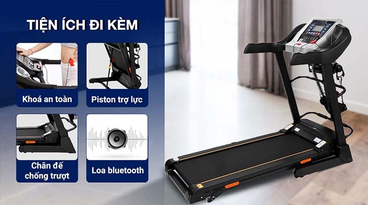 Máy Chạy Bộ Airbike Sport T800 đi kèm nhiều tiện ích tiện lợi