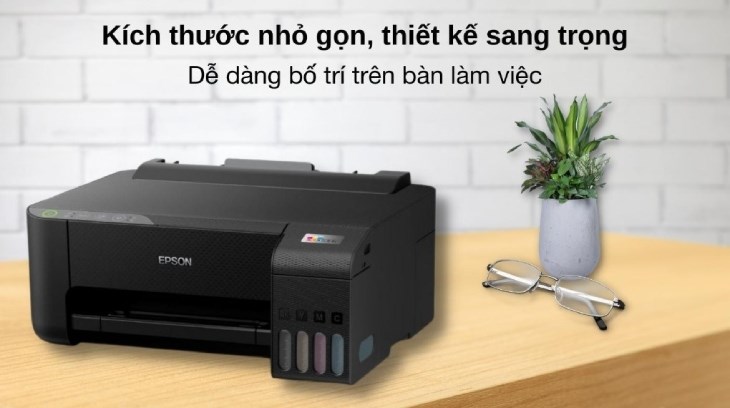 Máy In Phun Màu Đơn Năng Epson EcoTank L1250 có thiết kế nhỏ gọn