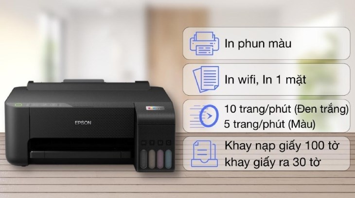 Máy in Epson có tốc độ in nhanh với 10 trang mỗi phút