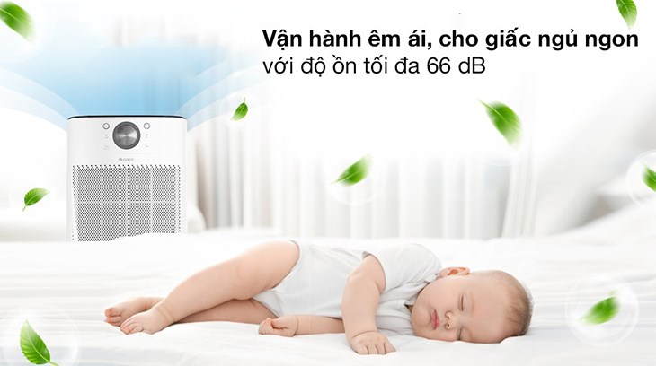 Máy lọc không khí Gree GCF700AENA 62W hoạt động với độ ồn thấp, không làm ảnh hưởng đến môi trường cần sự yên tĩnh