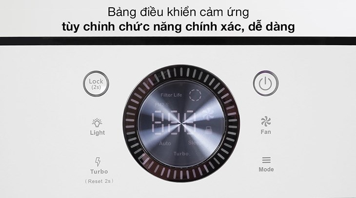 Bảng điều khiển với các nút cảm ứng cùng màn hình LED trực quan