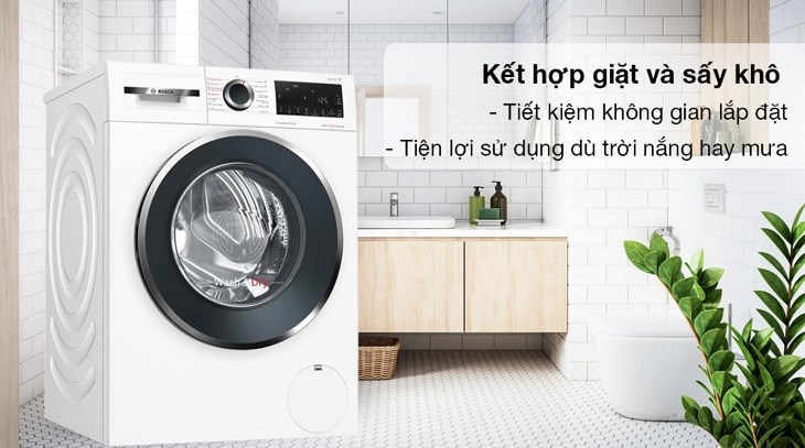 Máy giặt sấy Bosch 10 kg WNA254U0SG trang bị cảm biến phát hiện bọt giúp người dùng phát hiện nhanh chóng tình trạng bọt nước giặt tràn ra ngoài, nhờ đó giảm thiểu tình trạng hư hỏng máy