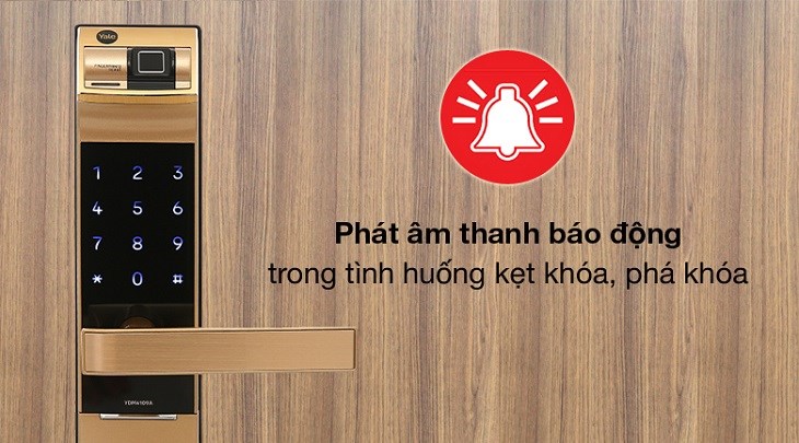 Khóa điện tử Yale YDM4109AGOLD hỗ trợ tính năng báo động khi có tác động lực mạnh hoặc phá cửa