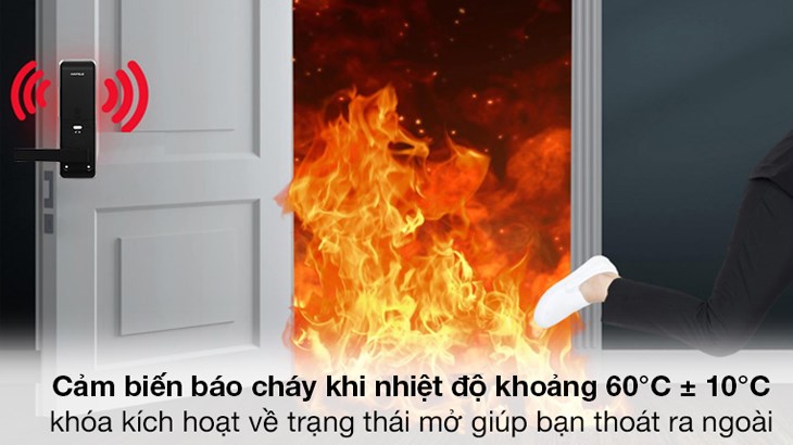 Khóa điện tử Hafele EL7700 tích hợp các hệ thống báo động, báo chạy đảm bảo an toàn cho người dùng