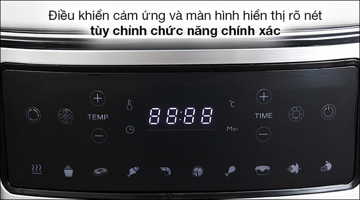 Lò chiên không dầu Kangaroo KG12AF1A sở hữu bảng điều khiển rõ nét, thân thiện với người dùng