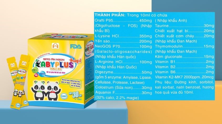 Siro Baby Plus chứa nhiều thành phần dinh dưỡng có lợi cho trẻ em Siro Baby Plus chứa nhiều thành phần dinh dưỡng có lợi cho trẻ em