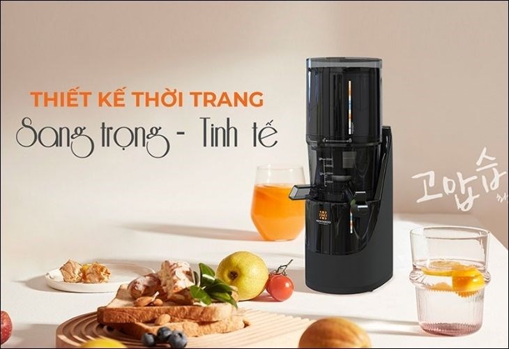 Máy ép chậm Hawonkoo SJH-045-BA có thiết kế nhỏ gọn nhưng vẫn sang trọng và tinh tế