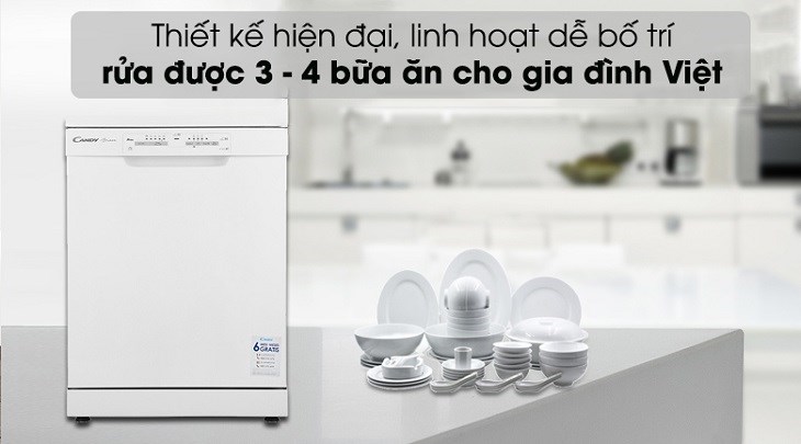 Nên đặt máy rửa chén độc lập Candy CDPN 1L390PW ở nơi khô thoáng để tránh hơi ẩm tích tụ