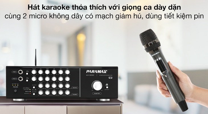 Tùy chỉnh các nút trên Amply Paramax AX-1200 500W dễ dàng để có được chất lượng âm thanh phát ra từ loa và micro như ý muốn