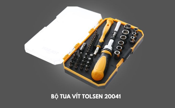 Bộ tua vít Tolsen 20041 (42 chi tiết) sở hữu thiết kế nhỏ gọn, vừa tay cầm giúp thao tác dễ dàng