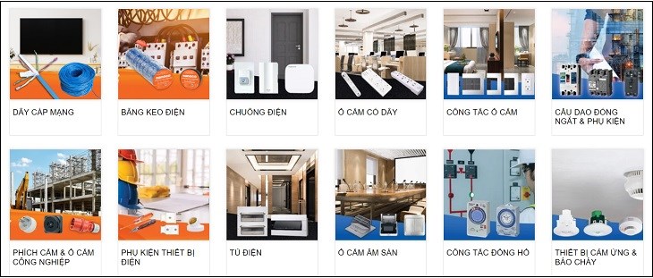 Các thiết bị điện xây dựng Nanoco rất đa dạng