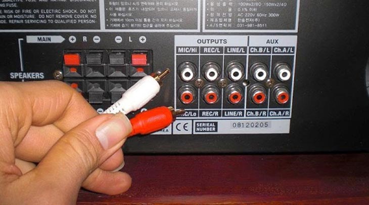 Kiểm tra dây tín hiệu và cực ra vào của amply và loa