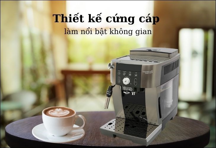 Máy pha cà phê Delonghi ECAM250.33.TB được thiết kế màu Titanium đẹp mắt, dễ trang trí dù ở bất cứ không gian nào