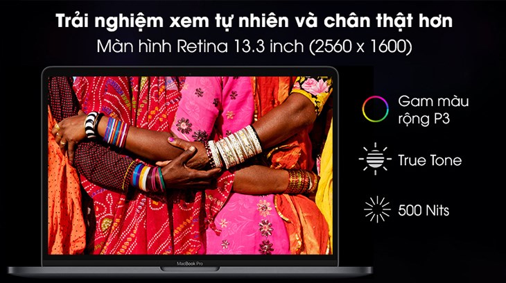 Laptop Apple MacBook Pro 13 inch M1 2020 sở hữu màn hình Retina 13.3 inch rực rỡ