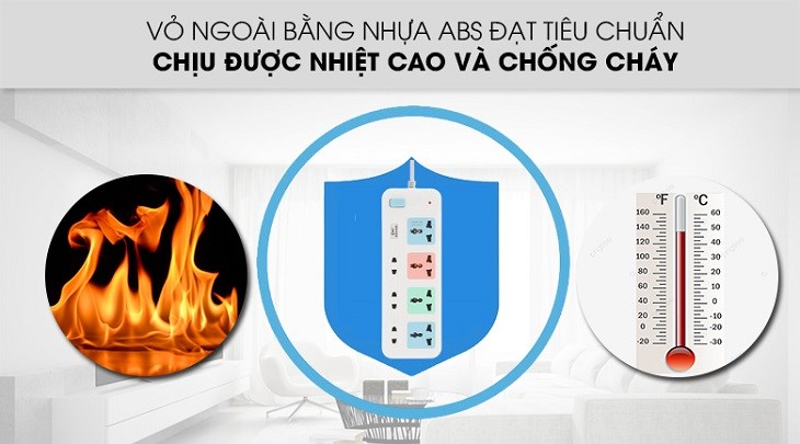 Ổ cắm điện Comet 7 lỗ 3m CES4433 sở hữu thiết kế nhỏ gọn với vỏ ngoài được làm từ chất liệu nhựa bền đẹp, chịu nhiệt tốt