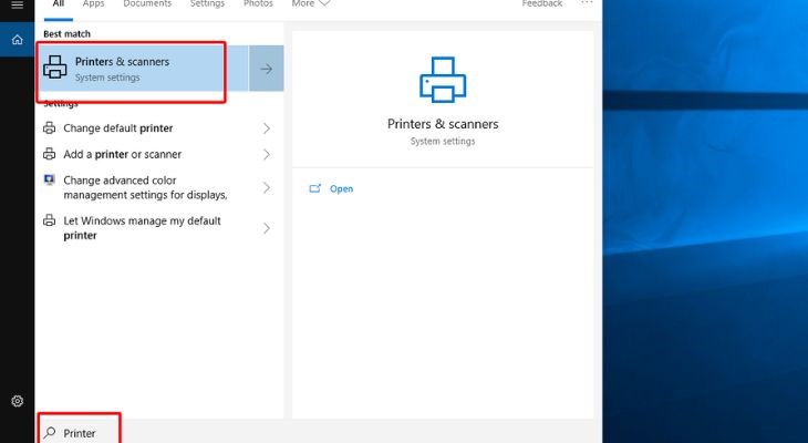 Bạn chọn vào Printers & scanners