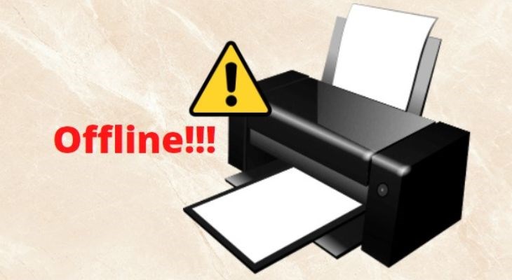 Máy in đang ở chế độ offline do các thiết lập trước đó