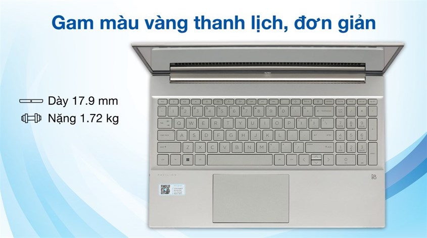 Laptop HP Pavilion 15 eg2082TU sở hữu thiết kế tối giản cùng gam màu bạc sang trọng 