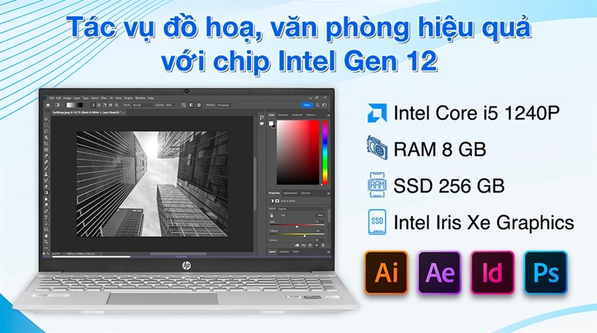 Laptop HP Pavilion 15 eg2085TU được trang bị chip gen 12 góp phần tạo nên hiệu năng vượt trội