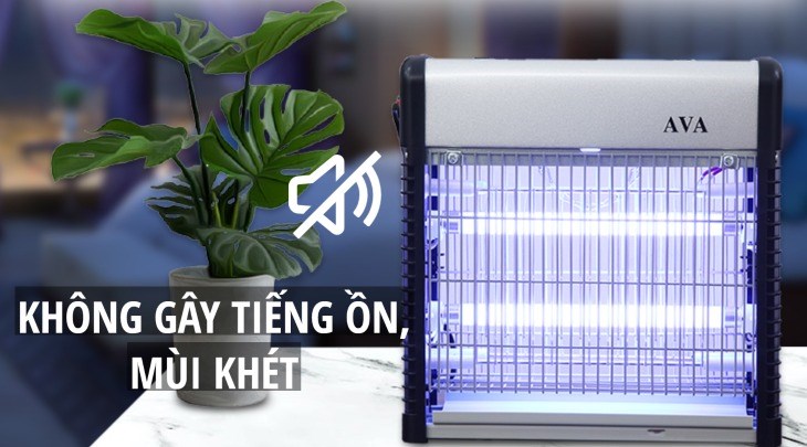 Đèn bắt muỗi AVA JB20E-2X6W hoạt động êm ái, không gây ra tiếng ồn, mùi khét