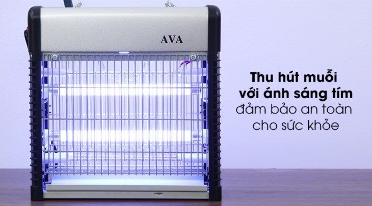 Đèn bắt muỗi AVA JB20E-2X6W sử dụng ánh sáng tím dịu nhẹ, an toàn cho sức khỏe người dùng