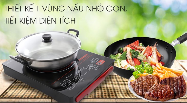 Bếp hồng ngoại Sanaky SNK-2101HG sở hữu 1 vùng nấu tiện dụng, giúp tiết kiệm diện tích không gian bếp