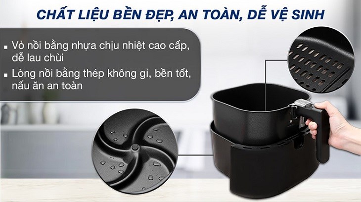 Nồi chiên không dầu Philips được trang bị thêm khay, rổ chiên dễ dàng tháo rời và vệ sinh nhanh chóng
