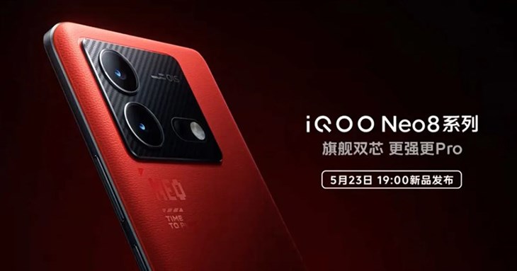 iQOO Neo8 series sẽ được ra mắt vào ngày 23/5 lúc 19 giờ (tức 18 giờ tại Việt Nam)