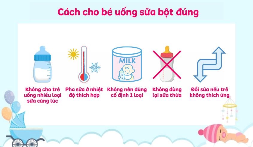 Cách để uống sữa bột cho bé đúng