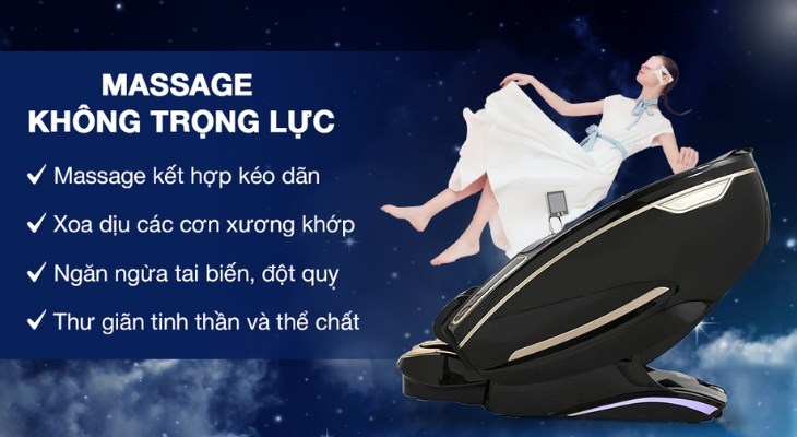 Công nghệ massage không trọng lực trên ghế massage cao cấp Airbike Sports MK-337 giúp đưa cơ thể người dùng về trạng thái cân bằng