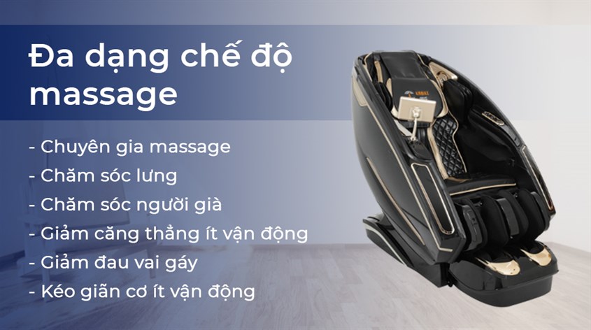 Ghế massage cao cấp Airbike Sports MK-337 có 12 chương trình massage đa dạng, phù hợp với nhiều đối tượng sử dụng