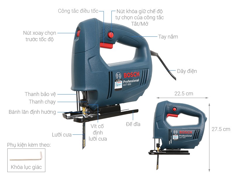Khi sử dụng máy cưa lọng Bosch GST 650 450W, bạn cần tìm hiểu kỹ về chức năng cũng như cách sử dụng máy