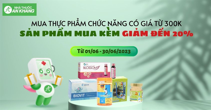 Giảm 20% sản phẩm mua kèm khi mua thực phẩm chức năng