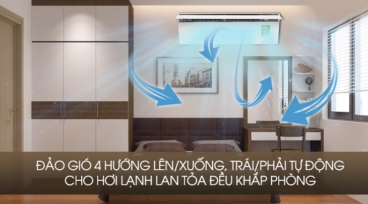 Tính năng đảo gió 4 chiều trên điều hòa Panasonic Inverter 2 HP CU/CS-VU18UKH-8 tỏa luồng gió đều khắp không gian chứ không thổi trực tiếp vào người, tránh nguy cơ mắc bệnh về hô hấp Tính năng đảo gió 4 chiều trên điều hòa Panasonic Inverter 2 HP CU/CS-VU18UKH-8 tỏa luồng gió đều khắp không gian chứ không thổi trực tiếp vào người, tránh nguy cơ mắc bệnh về hô hấp