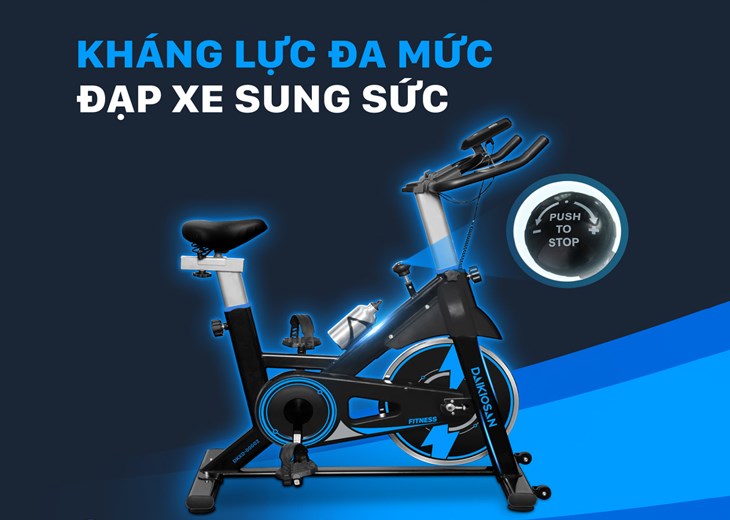 Xe đạp tập thể dục tại nhà Daikiosan có đa dạng mức kháng lực giúp bạn dễ dàng điều chỉnh để đem đến bài tập tốt nhất