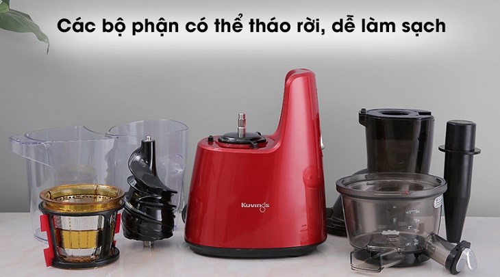 Các bộ phận của máy ép chậm Kuvings E7000 dễ dàng tháo lắp và vệ sinh máy Các bộ phận của máy ép chậm Kuvings E7000 dễ dàng tháo lắp và vệ sinh máy