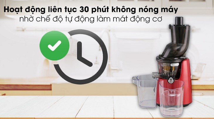 Máy ép chậm Kuvings E7000 có thể hoạt động liên tục trong 30 phút Máy ép chậm Kuvings E7000 có thể hoạt động liên tục trong 30 phút