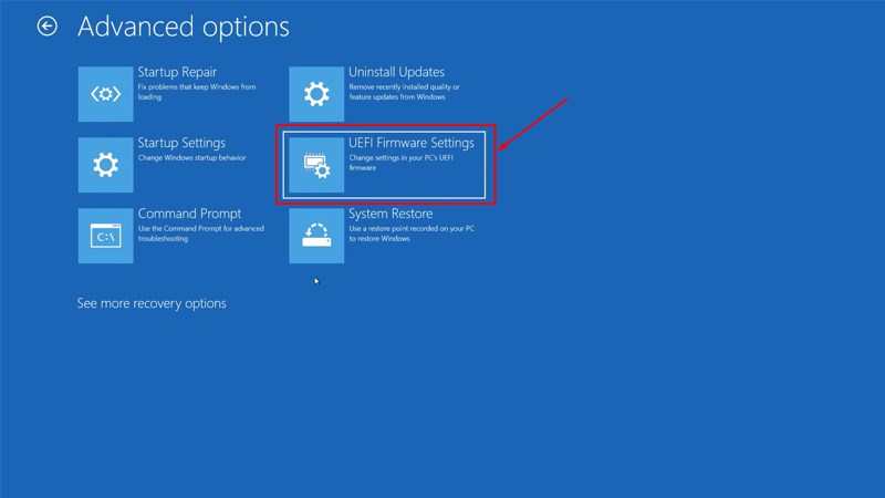 Nhấn UEFI Firmware Settings