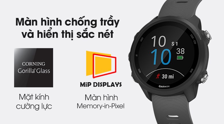 Garmin 245 có kích thước màn hình lớn hơn Garmin 55 với 1.2 inch Garmin 245 có kích thước màn hình lớn hơn Garmin 55 với 1.2 inch