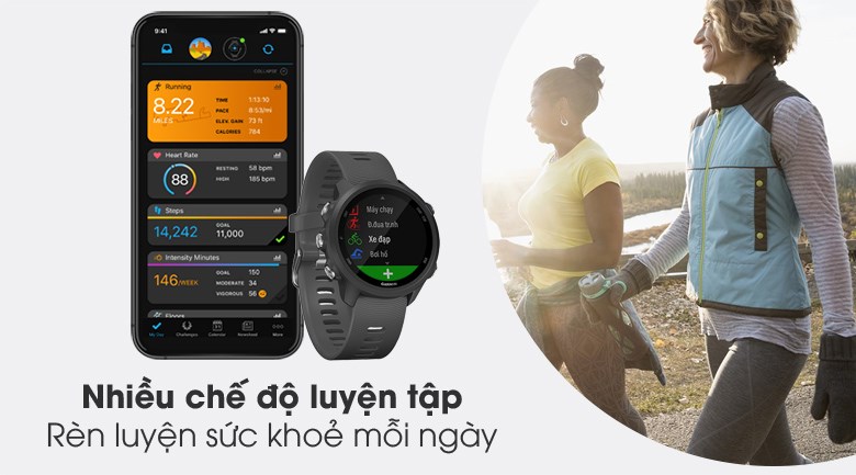 Garmin 245 hỗ trợ đắc lực cho những người yêu thích chạy bộ với tính năng Running Feature