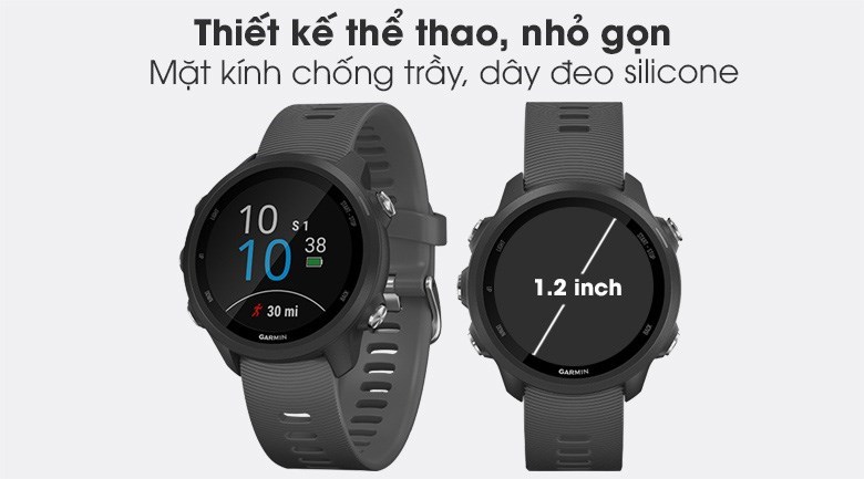 Garmin 245 sử dụng dây đeo Silicone tạo cảm giác dễ chịu cho tay khi đeo