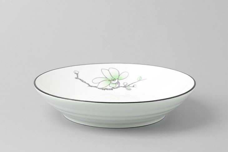 Dĩa sâu sứ 21 cm BHX SJP-102 thích hợp đựng đồ chiên, xào có nhiều nước, ăn mì,...