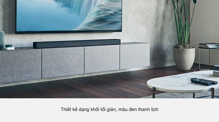 Loa thanh Sony HT-A7000 500W được thiết kế dạng khối, màu đen toát lên vẻ thanh lịch, tối giản