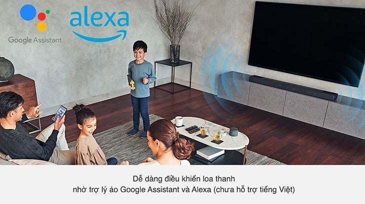 Loa thanh Sony HT-A7000 500W dễ dàng điều khiển với trợ lý ảo Google Assistant và Alexa