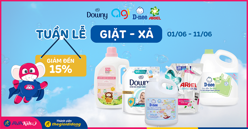 Tuần lễ nước giặt - nước xả giảm đến 15%