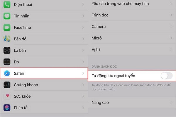 Nếu bạn thật sự không cần thiết hoặc xung quanh luôn có wifi thì hãy tắt lưu trữ danh sách đọc ngoại tuyến