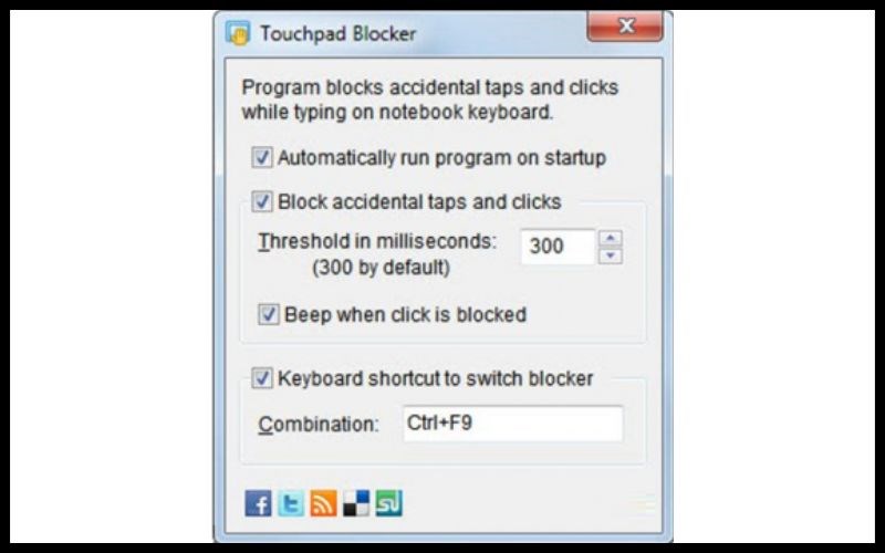 4 tùy chọn thiết lập cài đặt Touchpad của Touchpad Blocker