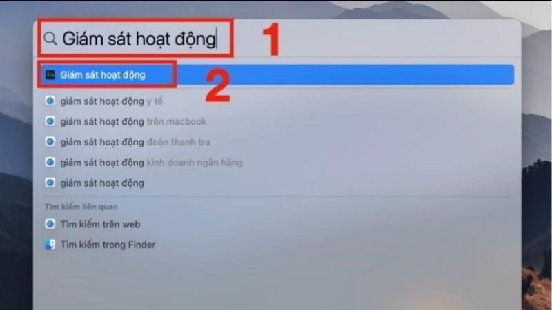 Nhấn Command + Space để mở Spotlight , nhập 