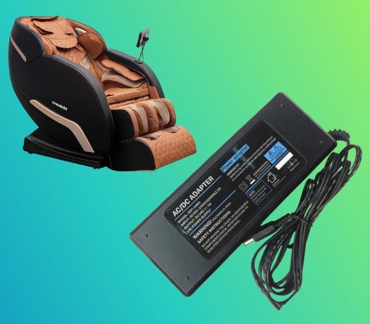 Adaptor trên ghế massage có chức năng chuyển đổi dòng điện có điện áp cao về dòng điện có điện áp thấp Adaptor trên ghế massage có chức năng chuyển đổi dòng điện có điện áp cao về dòng điện có điện áp thấp